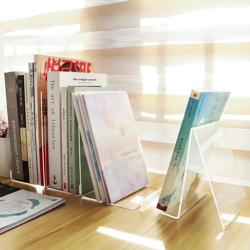 亚克力书架A4书店书本展示架16开透明书立架A6图书支架绘本书托架