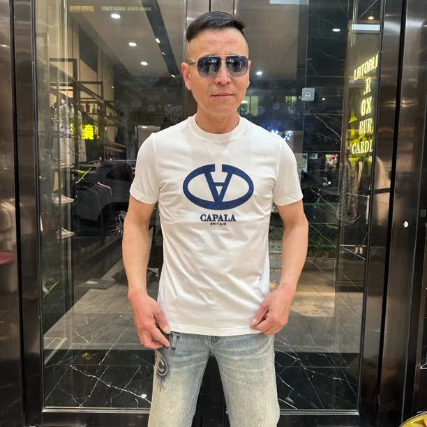 25年春夏新款正品CAPALA男士圆领轻奢休闲潮流时尚百搭短袖T恤