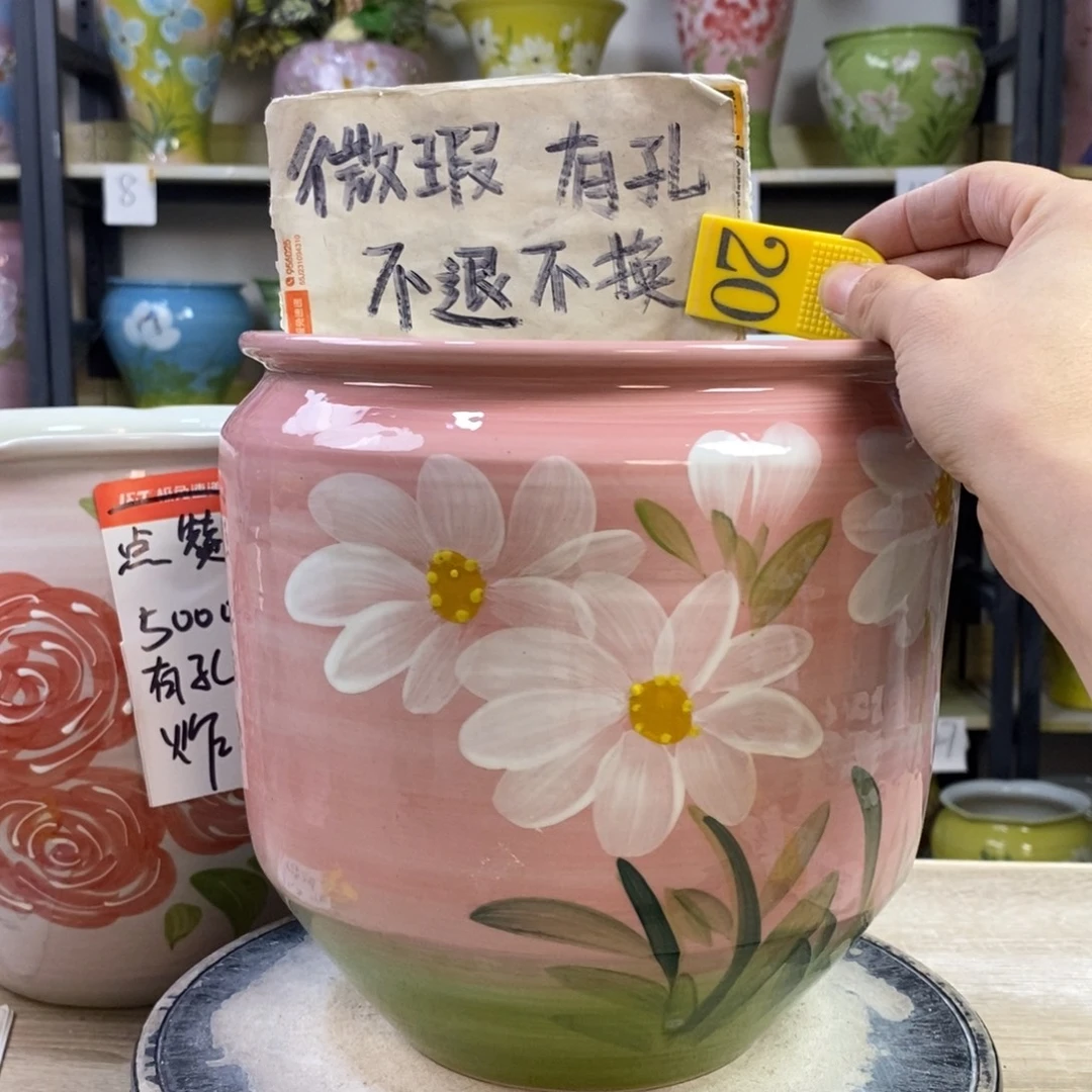 景德镇手工手绘陶瓷花盆