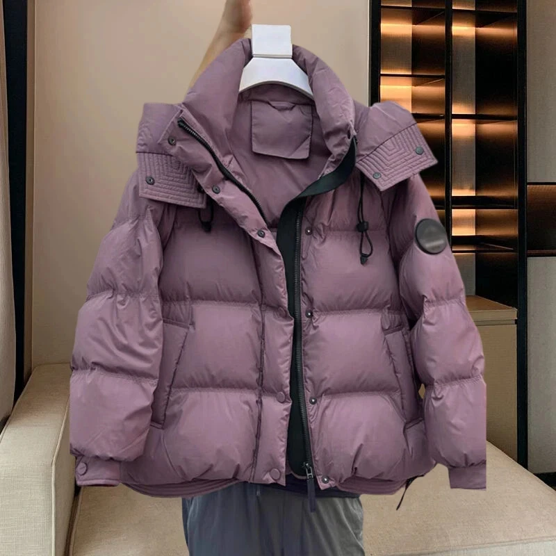 欧货胖妹妹品质棉衣2025新款冬天加厚好看显瘦面包服女洋气带帽子