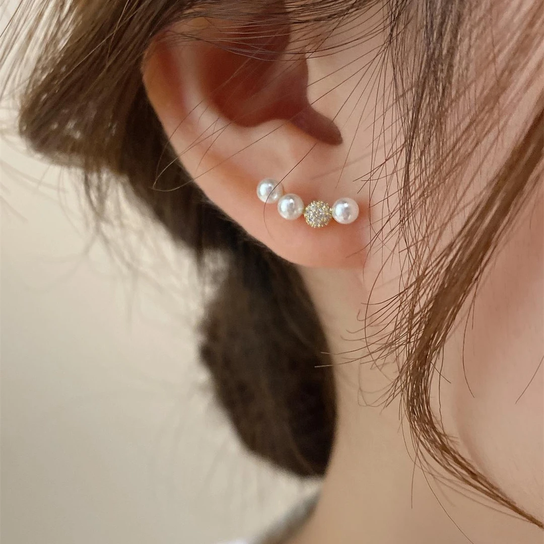 925银耳饰 气质简约珍珠耳钉女2025新款小众设计高级感耳环耳饰品