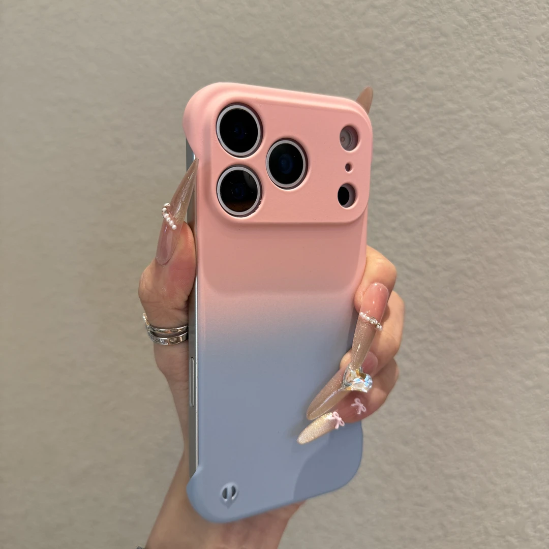 新款渐变无边框适用苹果17promax手机壳iphone16散热15时尚14男女