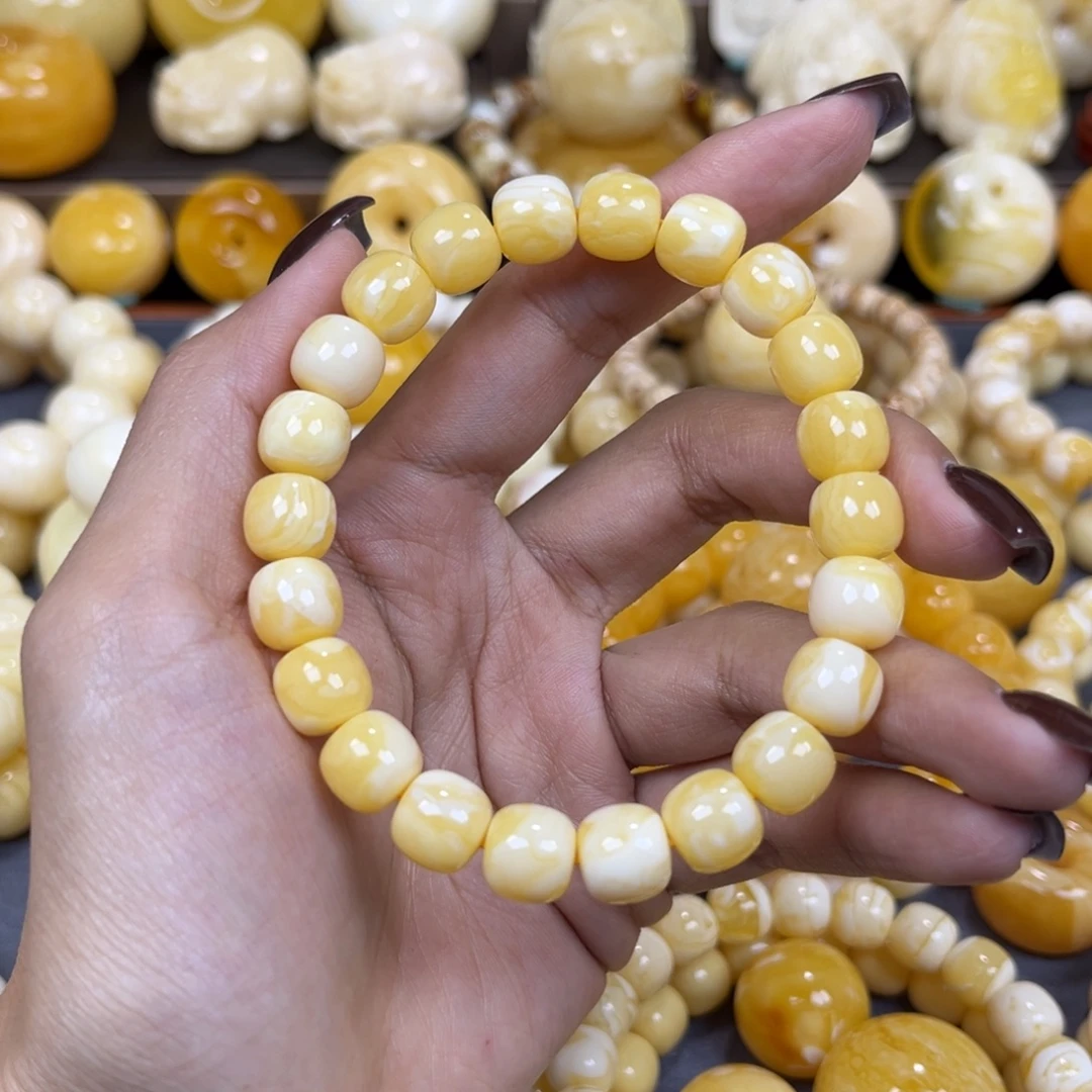 琥珀未镶嵌手串9+