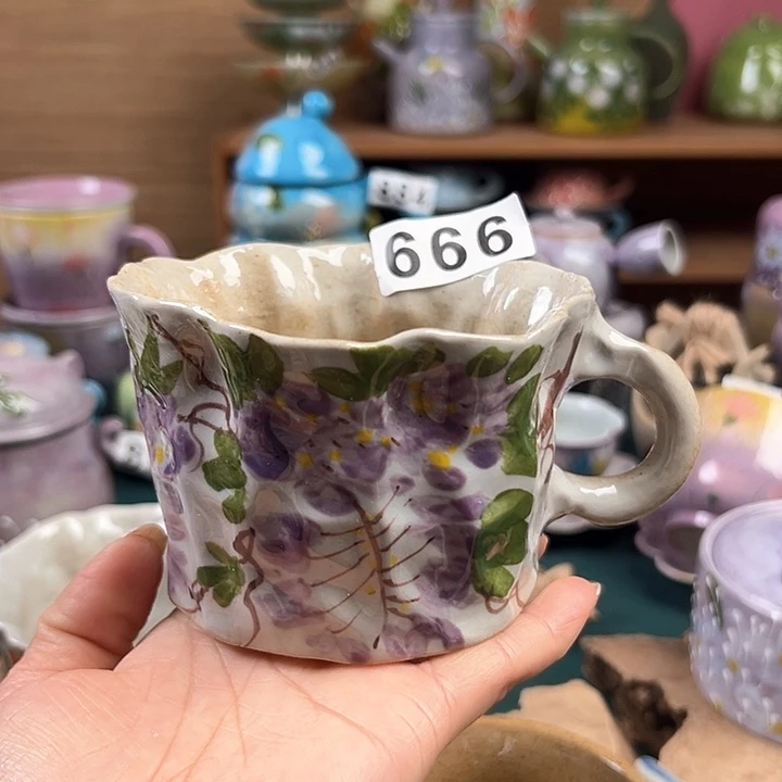 杯景德镇陶瓷手绘作品666