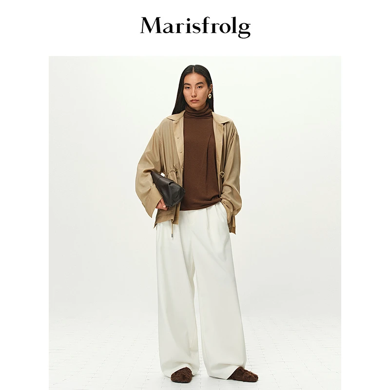 Marisfrolg玛丝菲尔运动休闲简约宽松风衣式外套A1FZ1421F
