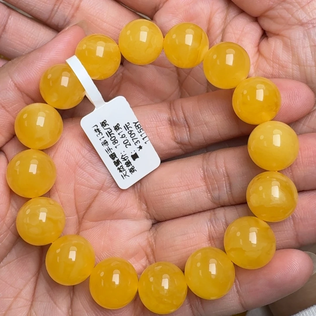 蜜蜡未镶嵌手链无优化无烤色无补胶无覆膜无辐照无煮蜜