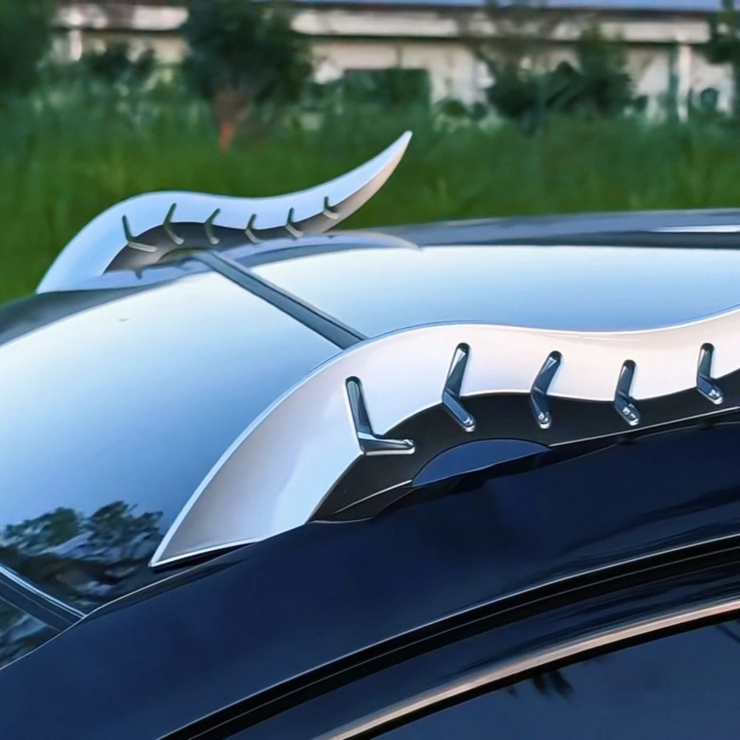 新款霸气龙角车外装饰弧光速型绕流鳍形轿车通用创意汽车改装配件