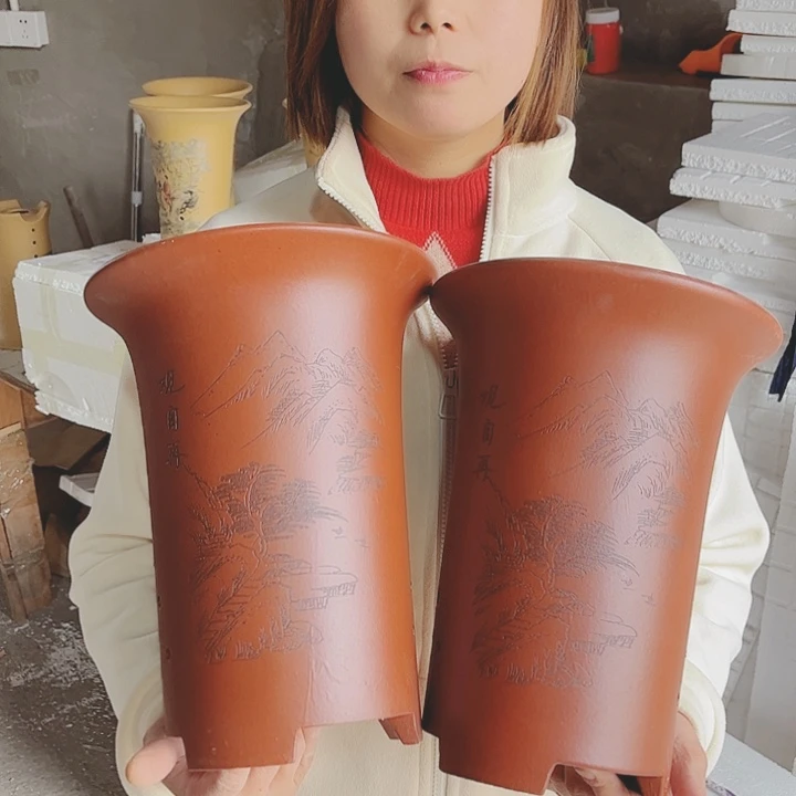 紫砂宜兴紫砂花盆