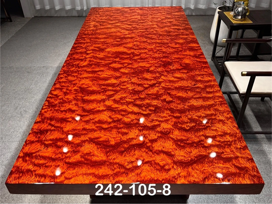 成品可发 巴花实木大板 立体水波纹 全方 242*105*8