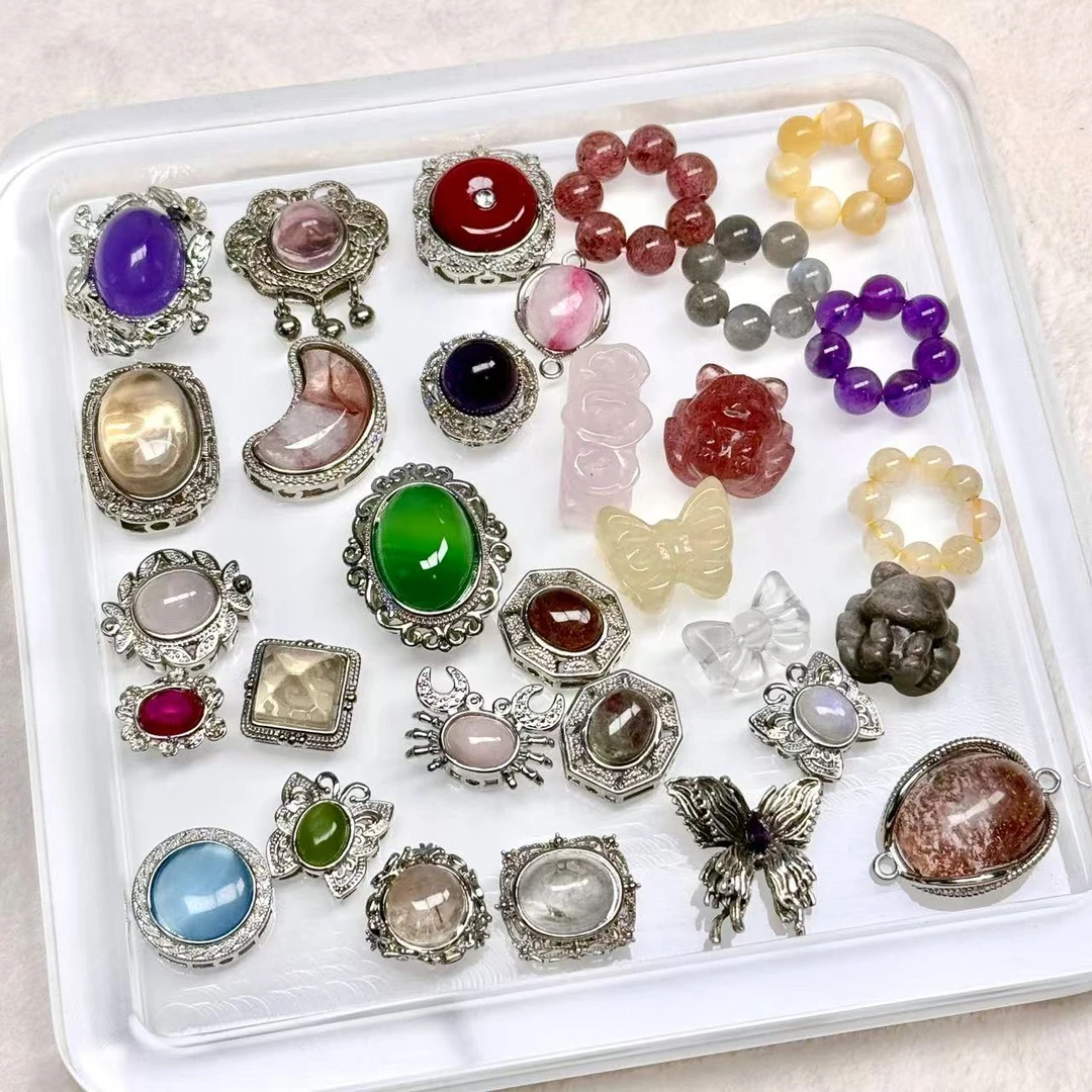 【配饰对对碰】天然水晶魔盒雕刻件随行方糖DIY手串手链项链饰品