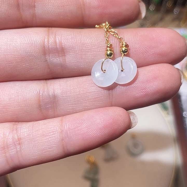 翡翠14K金镶嵌颈饰