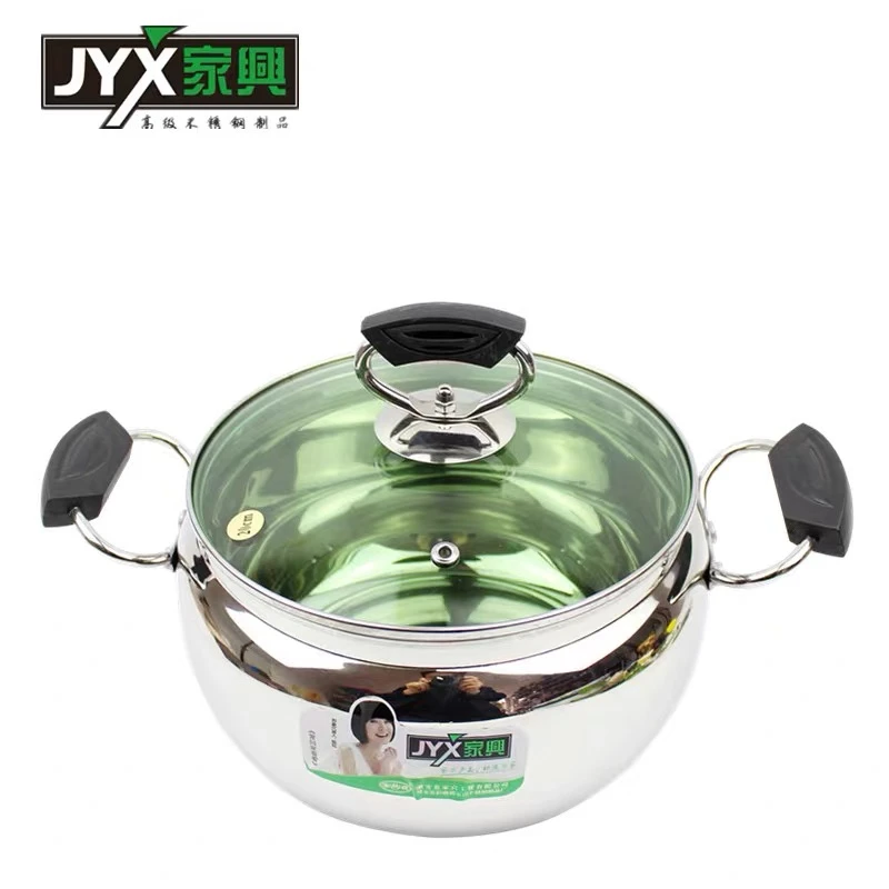 家兴银彩复合底双耳汤锅22CM煮汤锅煮面锅复底奶锅