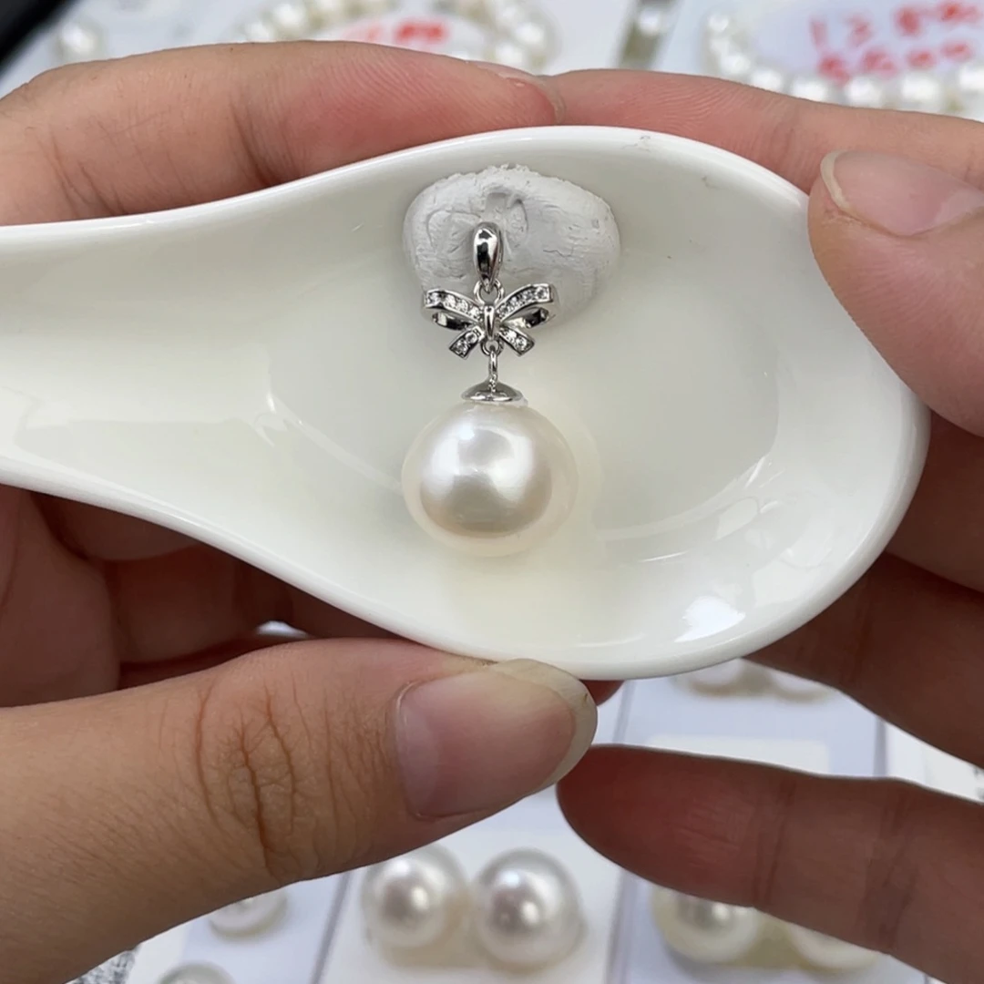 未镶嵌海水珍珠澳白吊坠14-15mm