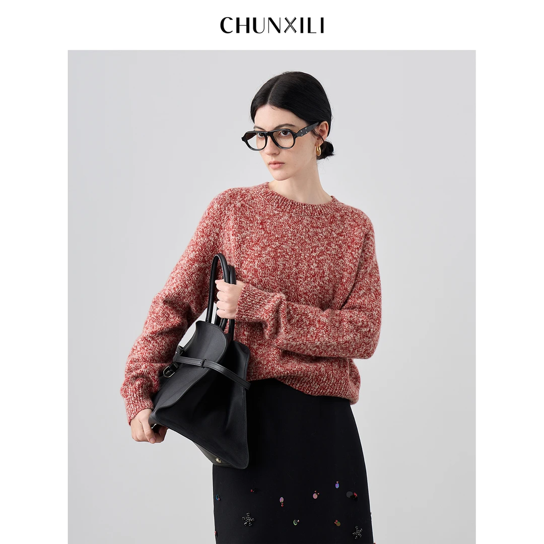 【邓肯花纱】CHUNXILI/春熙里 简约时尚圆领气质针织衫DC0M53060