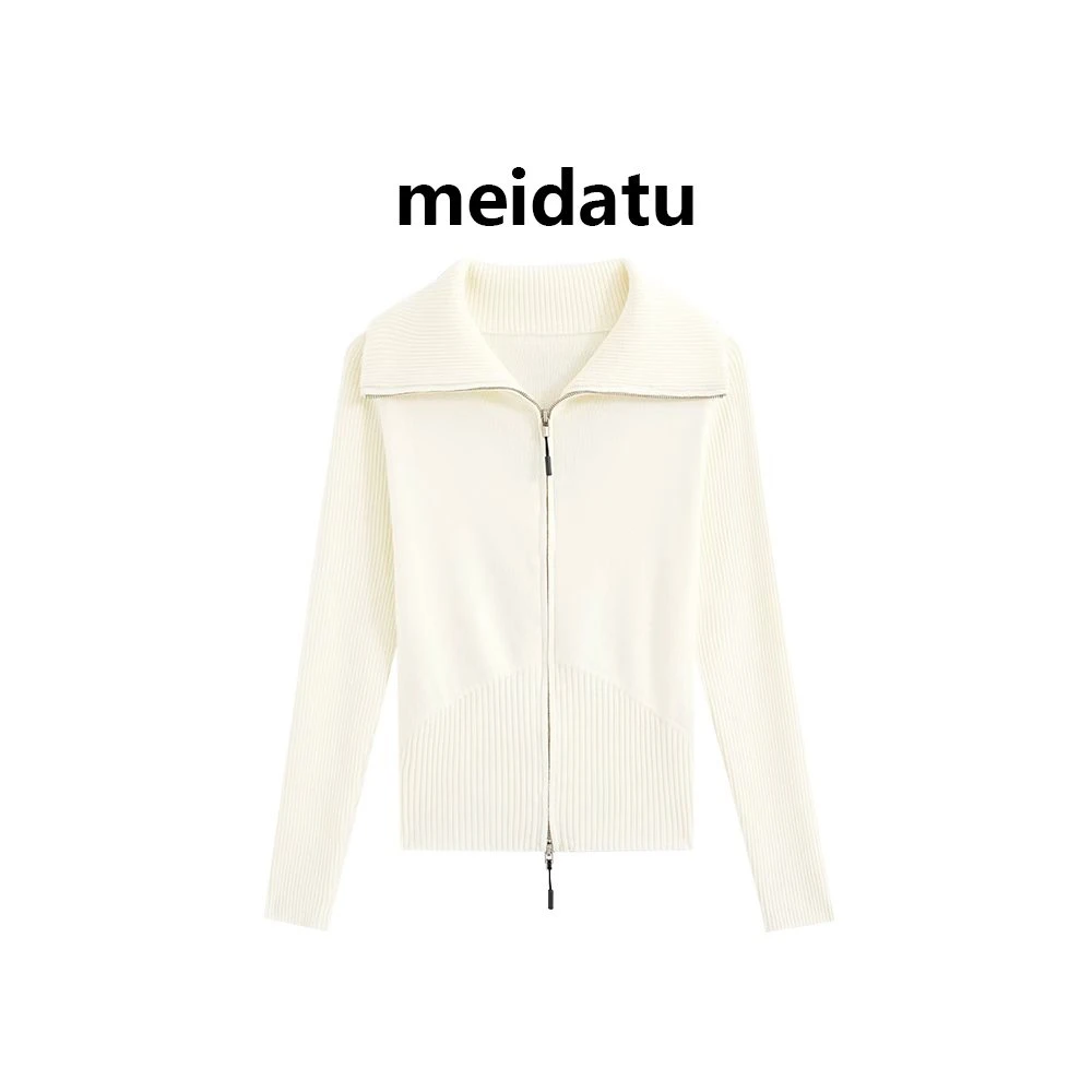 美哒兔（破价款）韩范双拉链针织上衣（小个子版）CM749-6