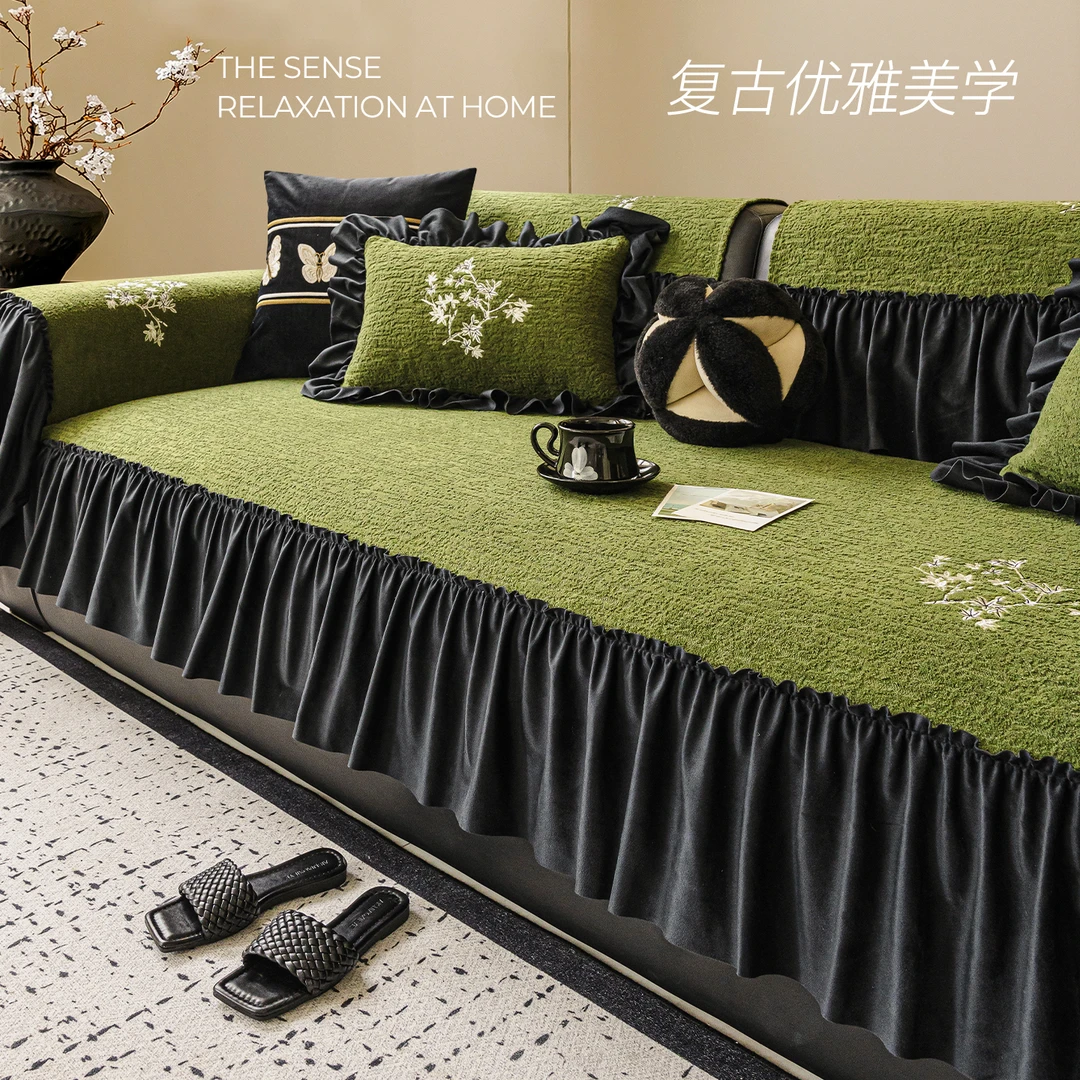 复古风高级感沙发垫盖布2025新款四季通用固定防滑防猫抓沙发垫子