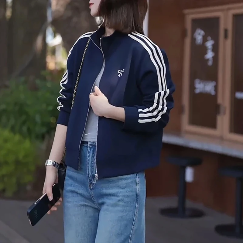 2025春秋美式复古薄款短外套女休闲风chic修身显瘦高级感开衫上衣