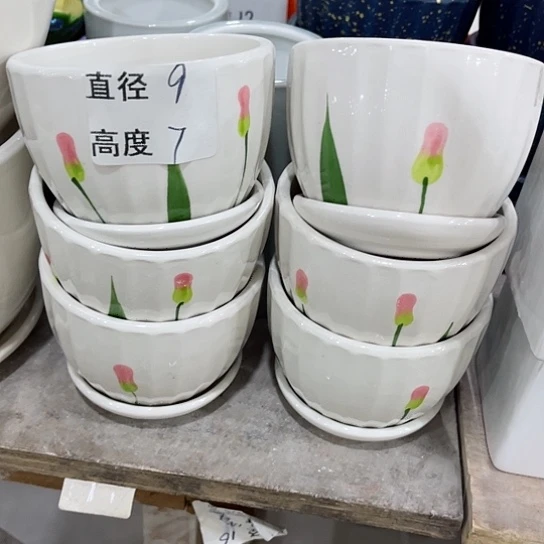 多肉绿植陶瓷花盆9:9包邮，有孔