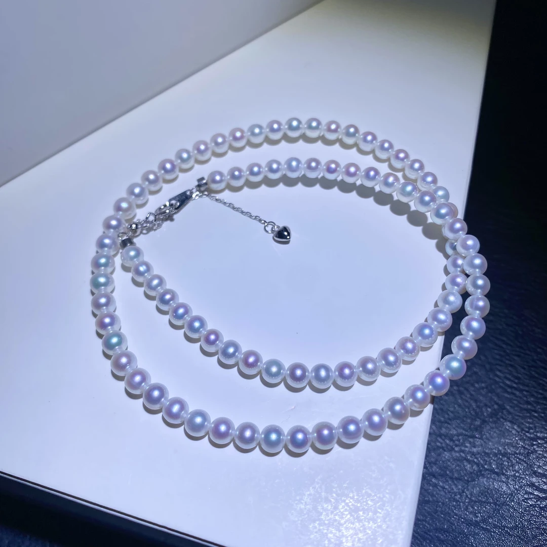 MT公主风小珍珠项链迷你mini轻奢3-4mm圆形强光天然珍珠颈链