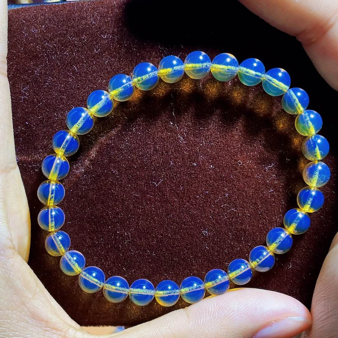 蓝珀裸石未镶嵌6手串