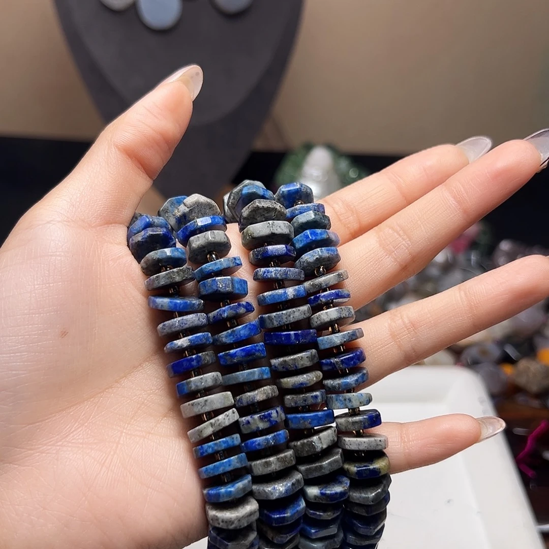 玛瑙/玉髓合金珠宝半成品D213，青金石隔片一条