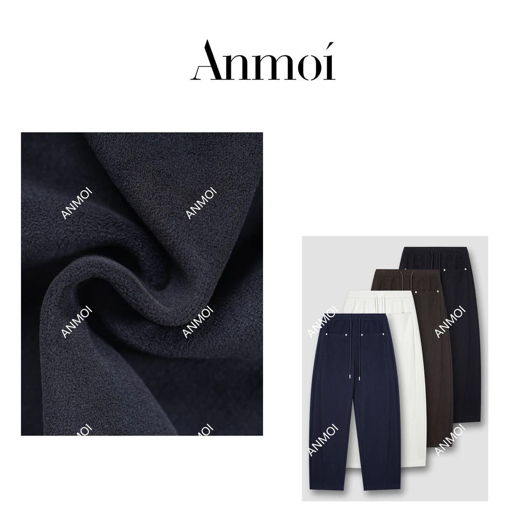 ANMOI"心隐兰若"秋冬季灯芯绒香蕉裤加厚保暖休闲裤宽松长裤子女