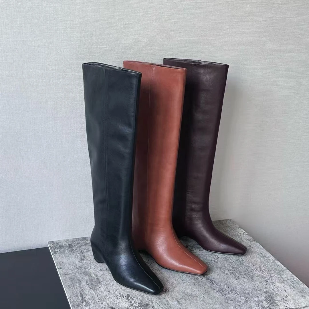 【清欢3店】两版本超显腿直显瘦长靴 | 方头百搭不挑人马蹄跟|5cm