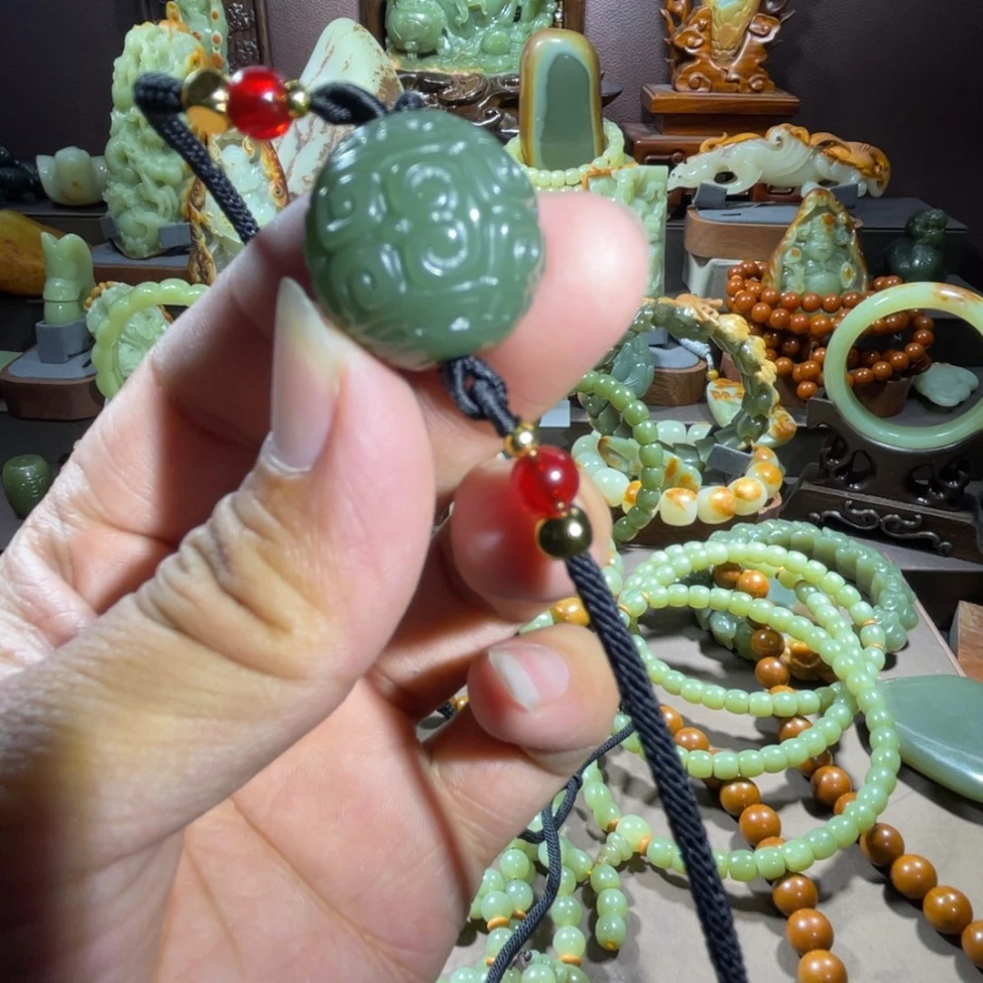 透闪石质玉回纹珠未镶嵌