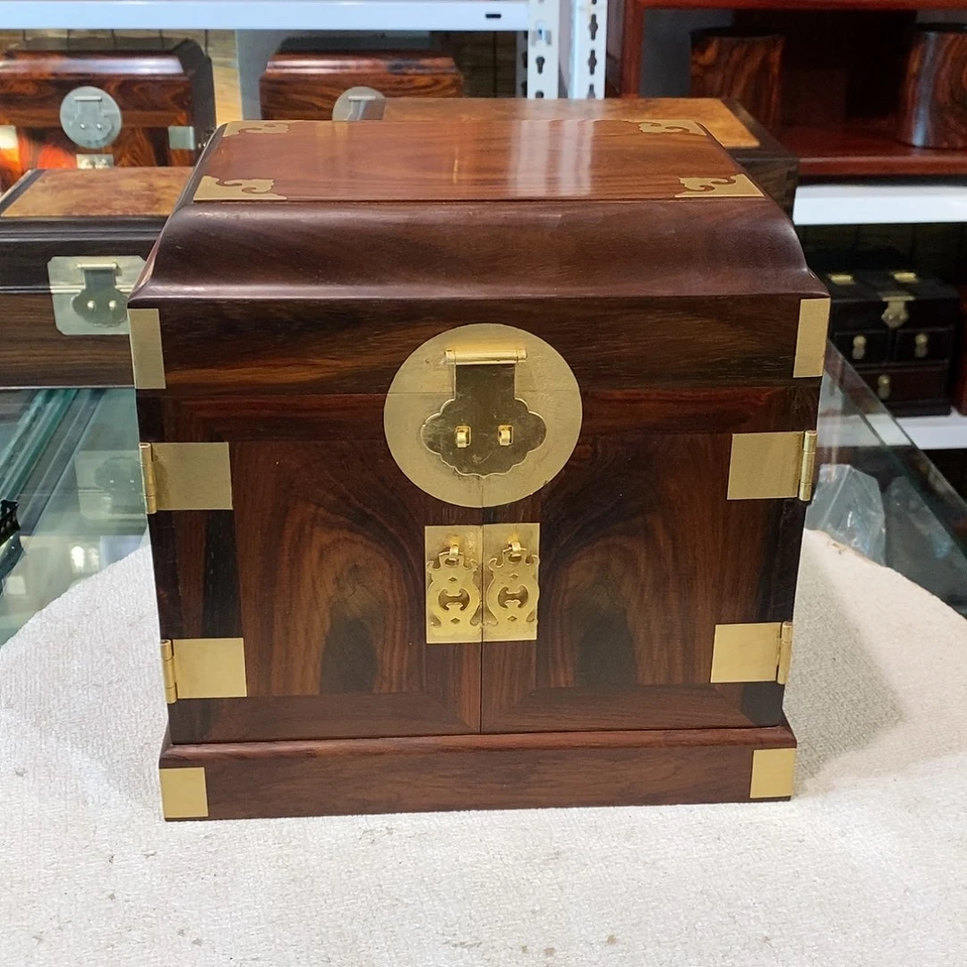 交趾黄檀（大红酸枝）拼板官箱25/18/24.5