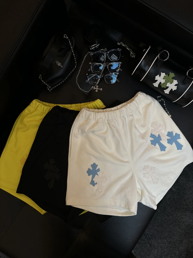 Rebornmoi【vivi老板娘】重工小皮标四分裤复古男女同款DK393