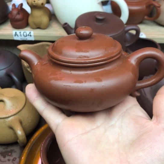 紫砂茶壶小红泥仿古230豪升左右