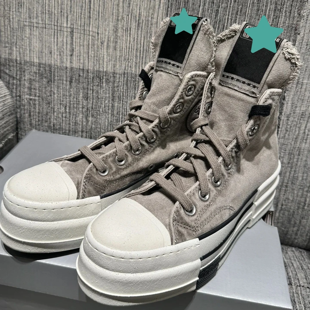 数字情侣图腾厚底系带增高夏季复古帆布鞋时尚男士女生透气中帮