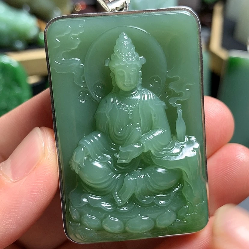 【闪购商品】银S925镶嵌和田玉挂件暖**阳