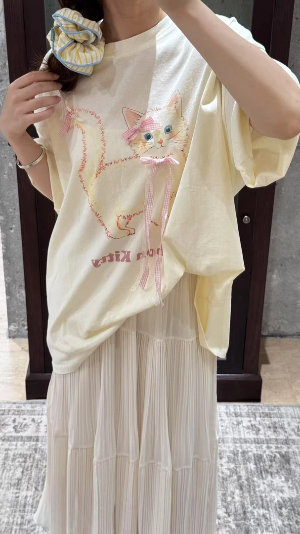 【PLJJ泡菜定制】小猫宽松休闲短袖