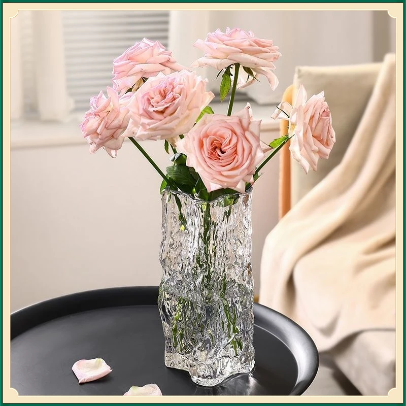 玻璃花瓶摆件客厅插花高级感水培HP32透明水养水晶落地餐桌【飞菲】