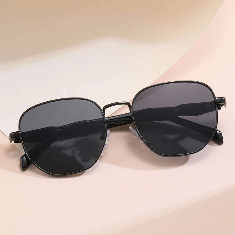 新款潮流金属墨镜复古日系高级多边形方框太阳镜个性潮酷嘻哈妻子