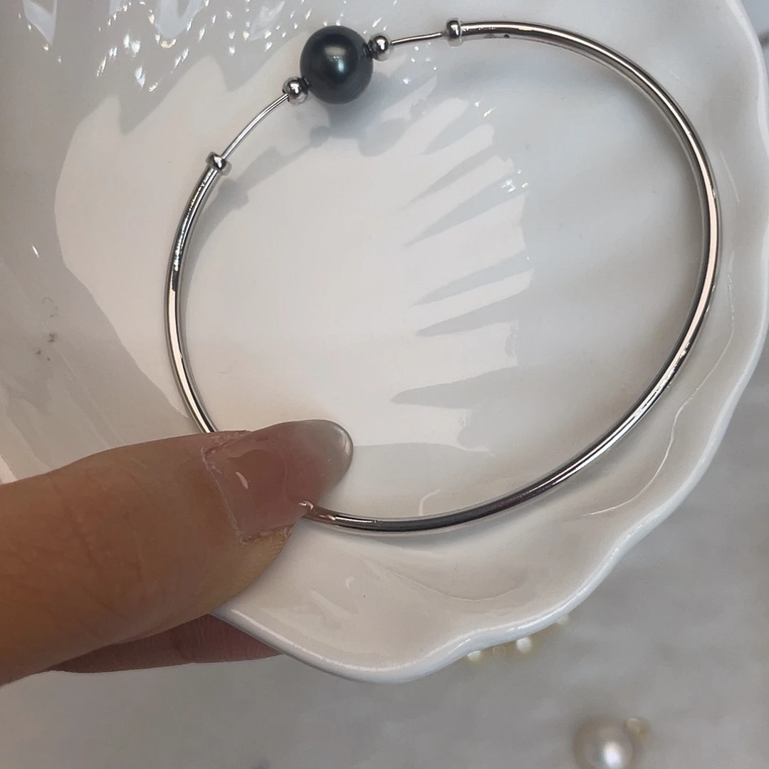 银S925镶嵌手链海水珍珠