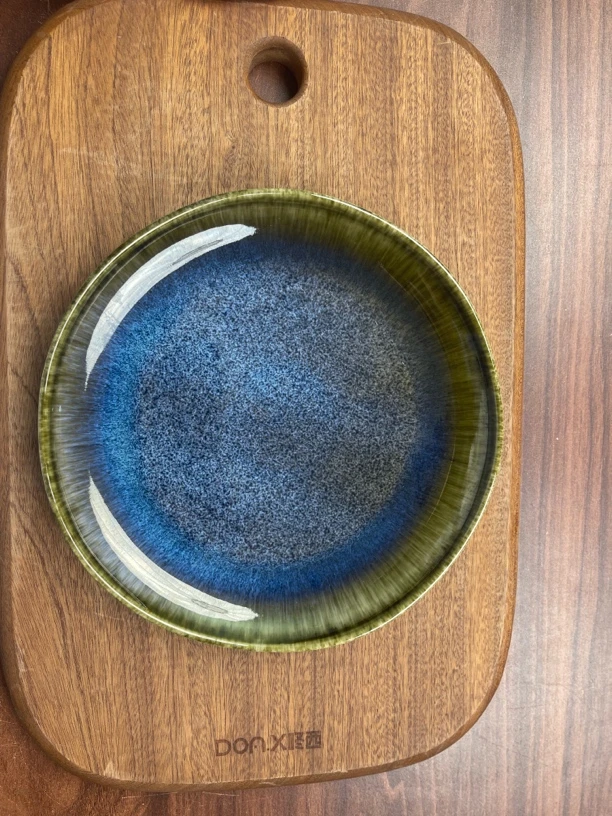 302窑变异形家用炒菜盘