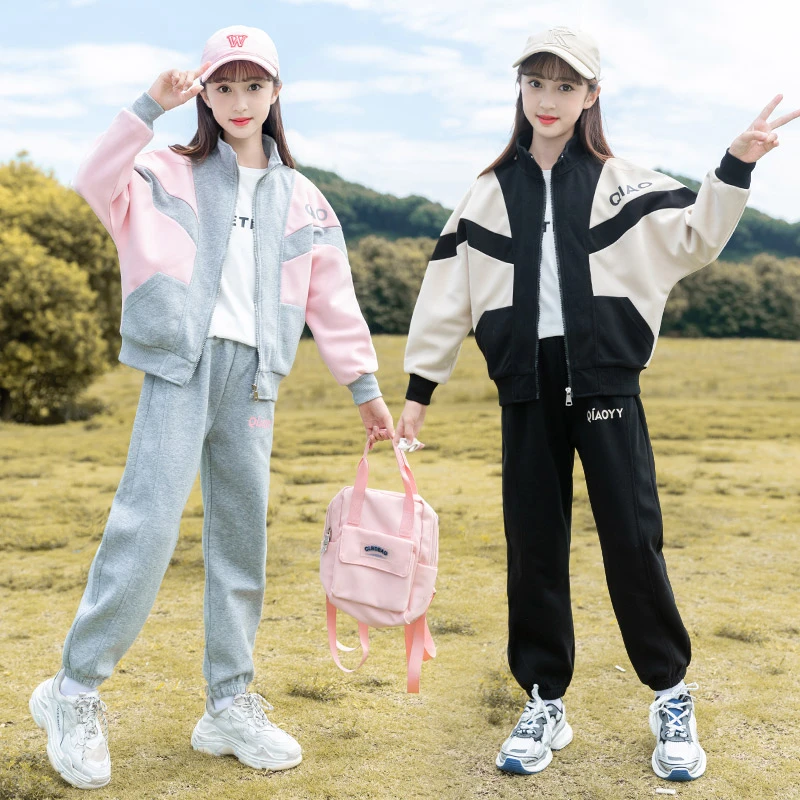 女童秋装卫衣套装2025新款中大儿童运动服两件套春秋季休闲衣服潮