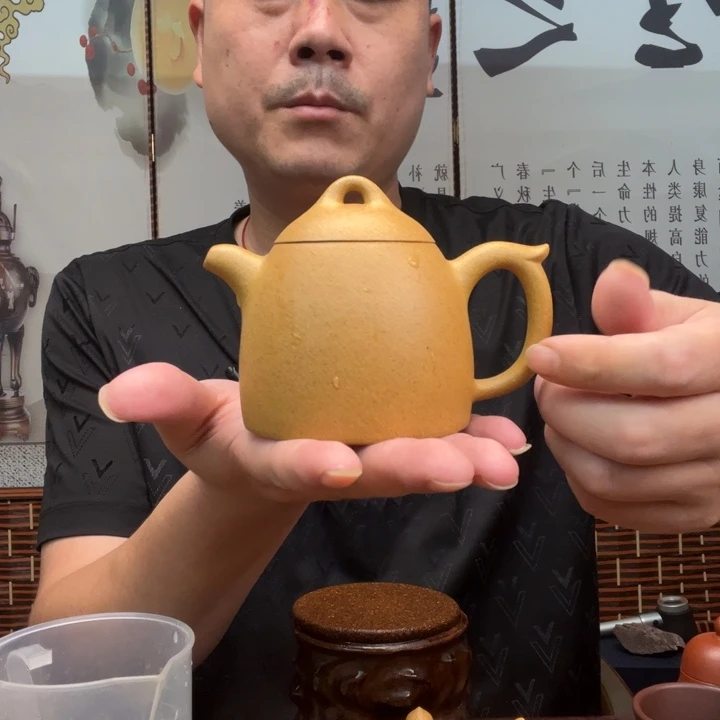 紫砂原矿紫砂壶原矿黄金段全手工秦权小微瑕250毫升左右