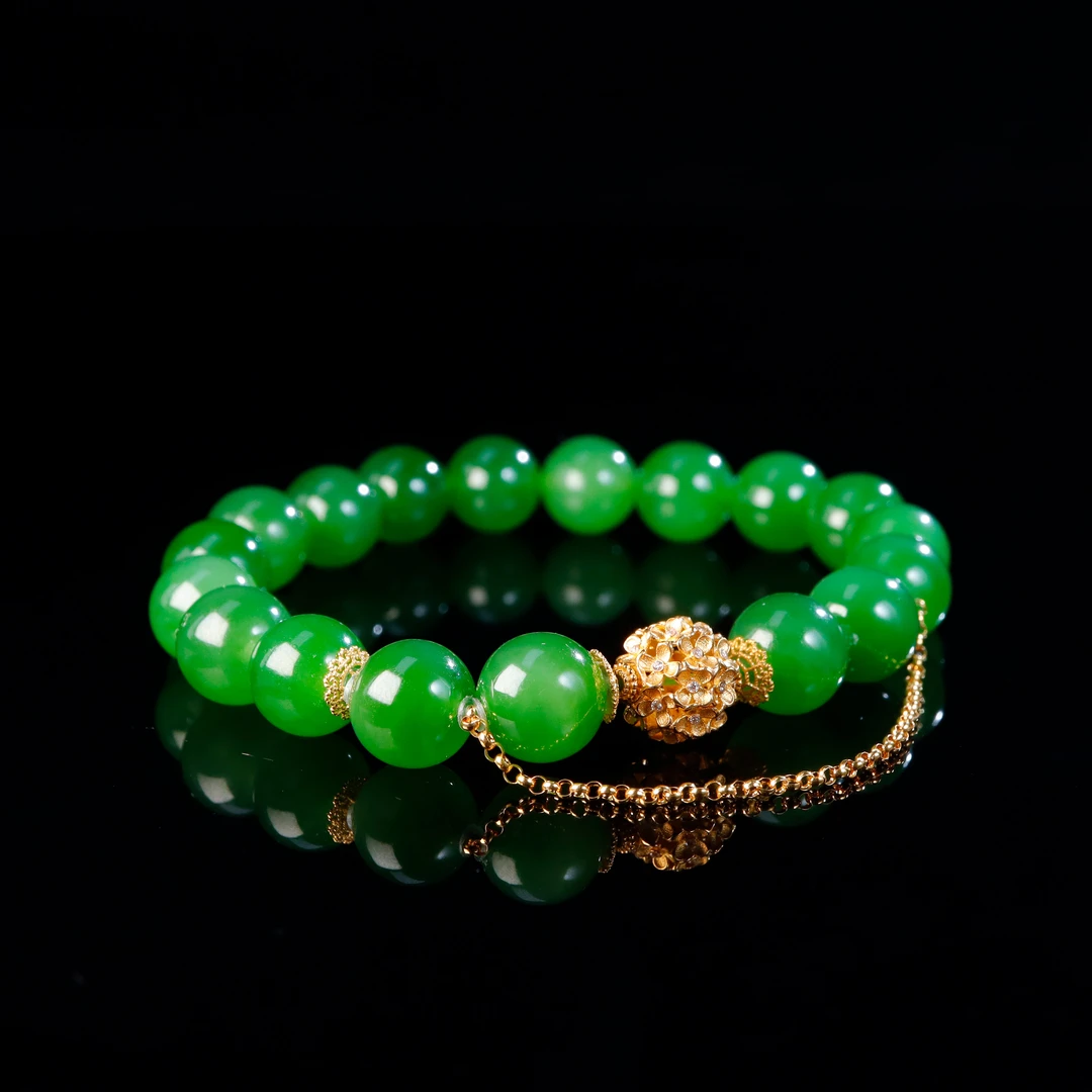 一生金桂|18K金收藏级碧玉手串