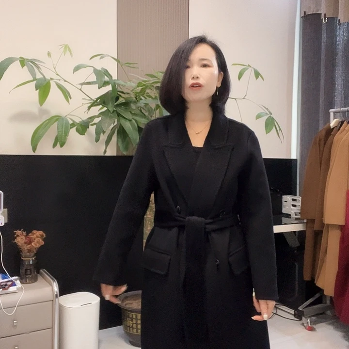 双面呢大衣S码长款
