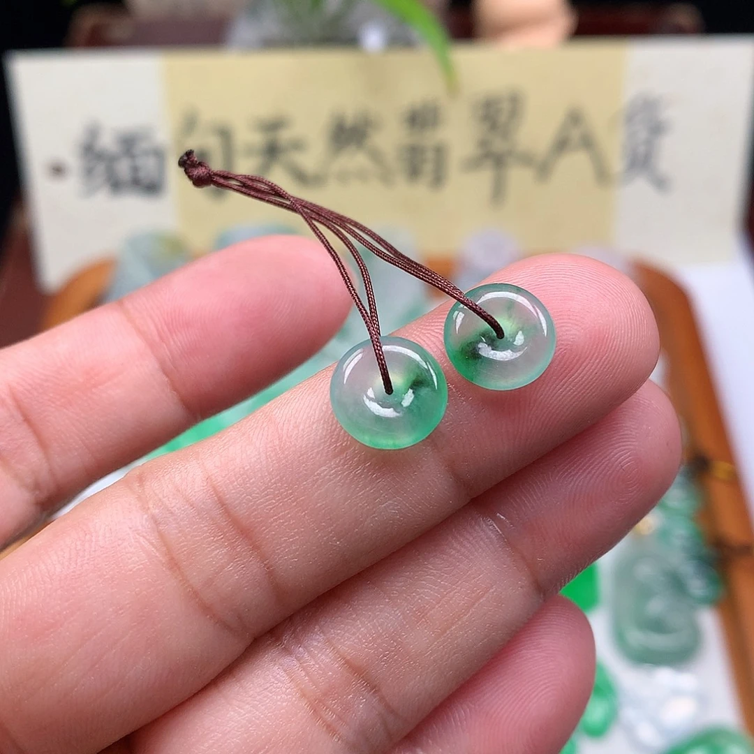 翡翠散珠缅甸天然A货翡翠冰种平安扣