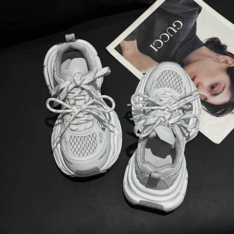 老爹鞋女小怪兽增高透气2025夏季新款百搭厚底单网面休闲鞋运动鞋