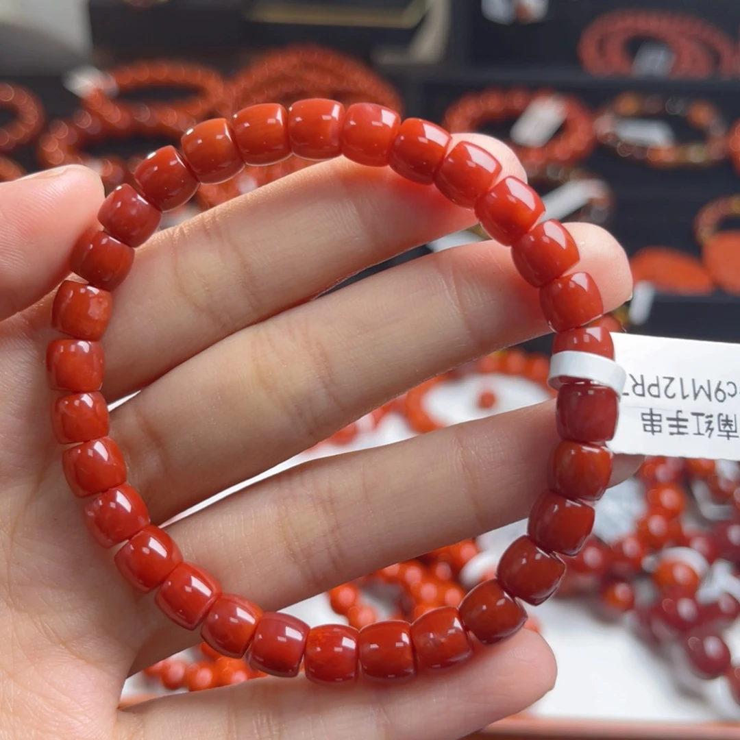 未镶嵌高品锦红牛血直切7m南红玛瑙