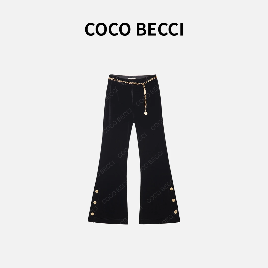 COCO BECCI【黑金喇叭裤】百搭喇叭裤YT24YW600001