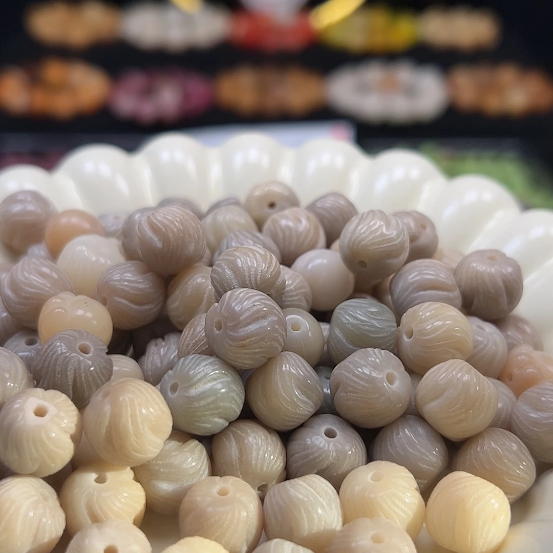 菩提根/象牙果手串微瑕卡12奶奶灰拉丝棒棒糖40颗