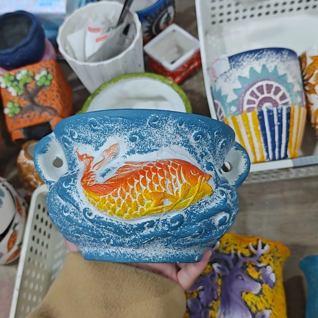 红陶吸水透气的白陶花盆凑满12发货