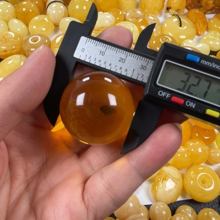 裸石蜜蜡未镶嵌蜜蜡植物珀32转运珠重19.5