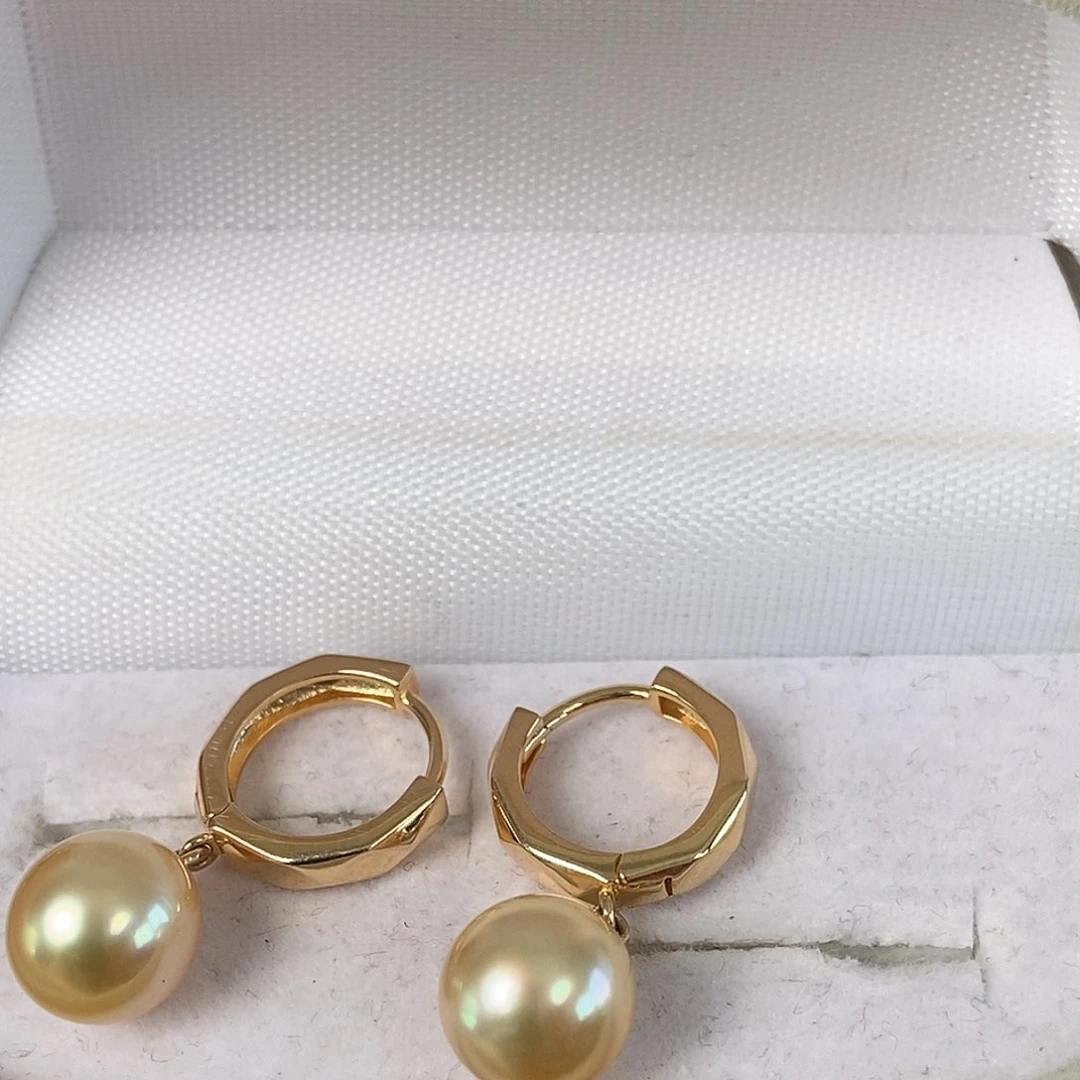 海水珍珠耳饰银S925镶嵌